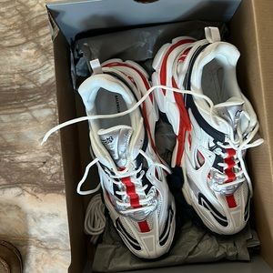 Balenciaga Track 2 open sneaker tri color red, white and blue.